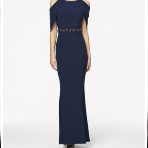 Elegant Navy Blue Evening Gown By Daymor Couture The Alexander #350 6 Like New